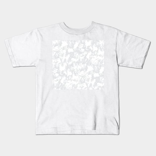 Light Gray Contrast Brushstrokes Kids T-Shirt by Carolina Díaz